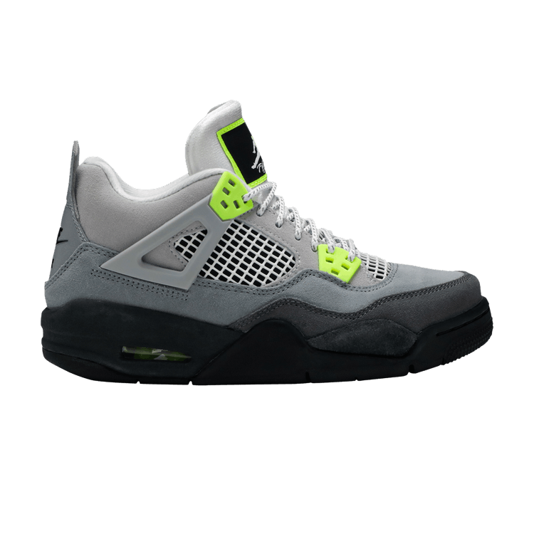 Air Jordan 4 Retro SE GS 'Neon 95' — Cool Grey/Volt/Wolf Grey/Anthracite