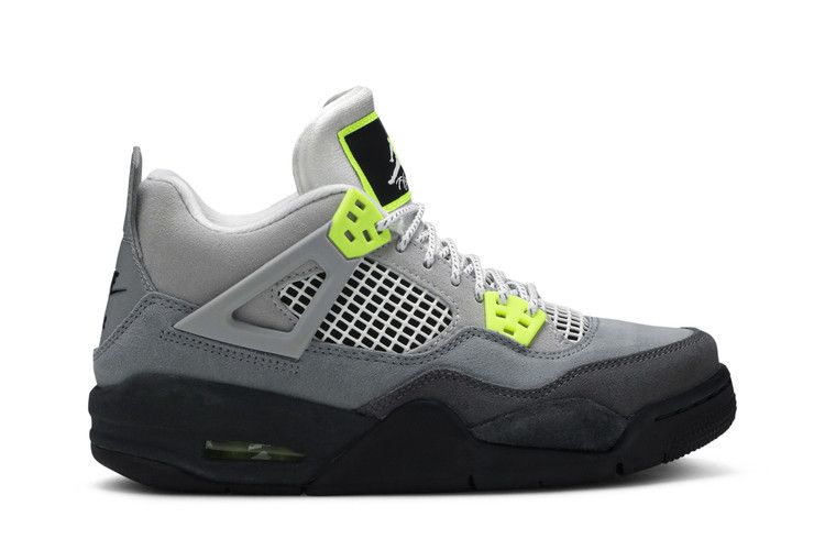 Air Jordan 4 Retro SE GS 'Neon 95' — Cool Grey/Volt/Wolf Grey/Anthracite