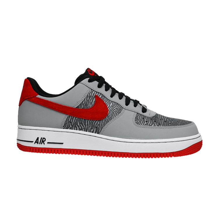 Nike Air Force 1 Low 'Zebra Print' — Reflect Silver/University Red/Silver