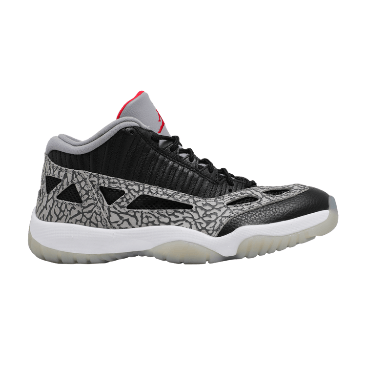 Air Jordan 11 Retro Low IE 'Black Cement' — Black/Fire Red/Cement Grey/White