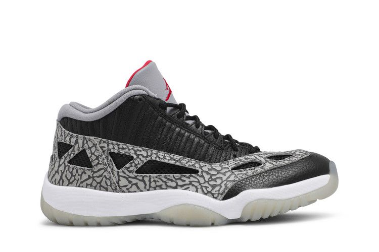 Air Jordan 11 Retro Low IE 'Black Cement' — Black/Fire Red/Cement Grey/White