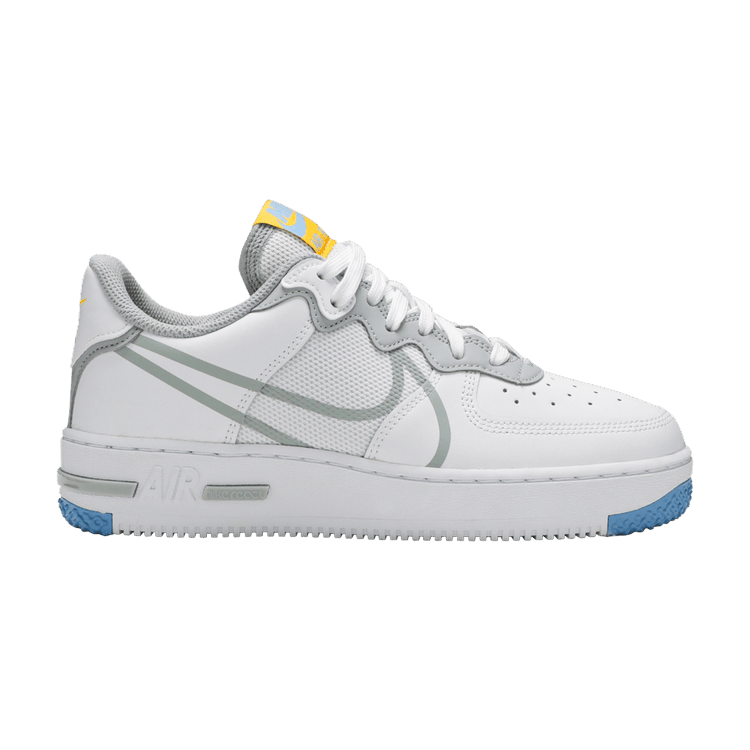 Nike Air Force 1 React 'Smoke Grey Gold' — White/Light Smoke Grey/University Gold