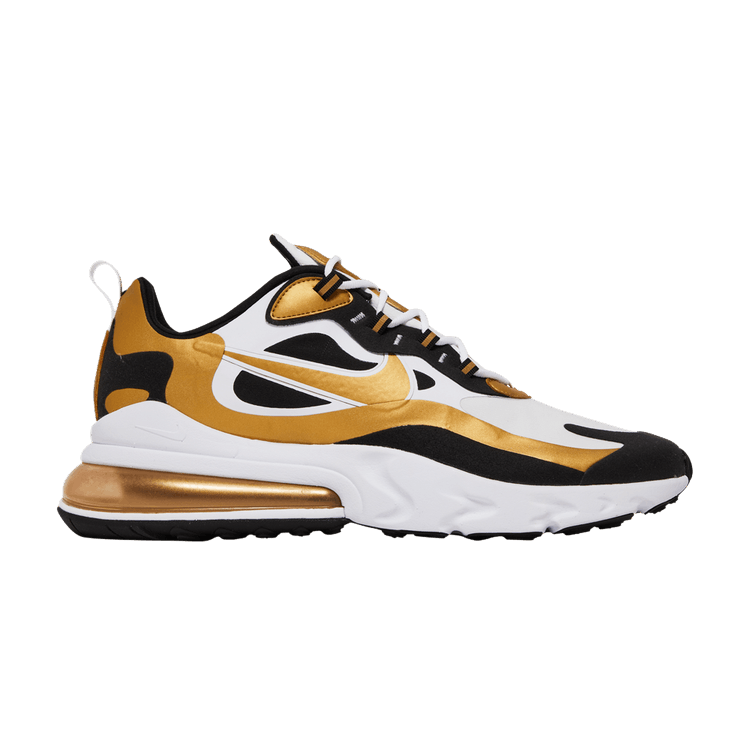 Nike Air Max 270 React 'Metallic Gold' — White/Black/Metallic Gold