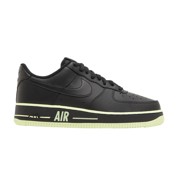 Nike Air Force 1 Low 'Ribbon - Volt' — Black/Black/Barely Volt