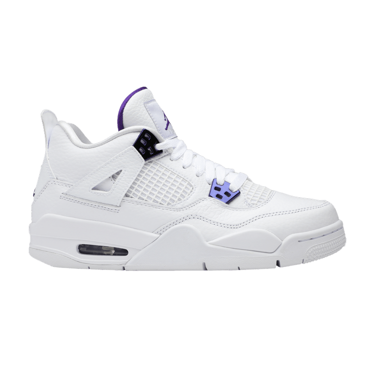 Air Jordan 4 Retro GS 'Purple Metallic' — White/Court Purple/Metallic Silver