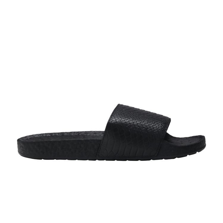 Adidas Adilette Boost Slides 'Snakeskin' — Core Black/Core Black/Core Black