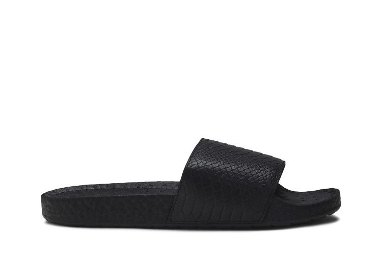 Adidas Adilette Boost Slides 'Snakeskin' — Core Black/Core Black/Core Black