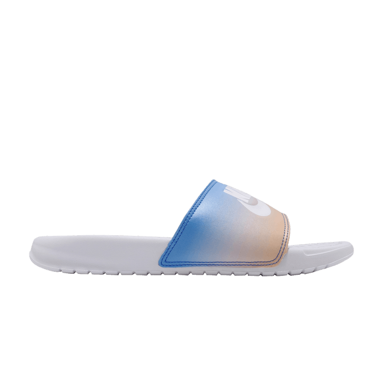 Nike Wmns Benassi JDI Print Slide 'White Hyper Royal' — White/White/Hyper Royal