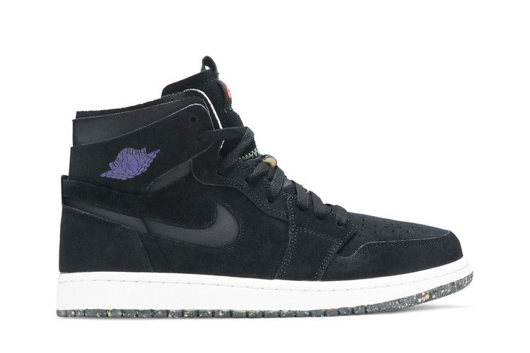 Air Jordan 1 High Zoom Comfort 'Court Black' — Black/Court Purple/Hot Punch/Green Glow