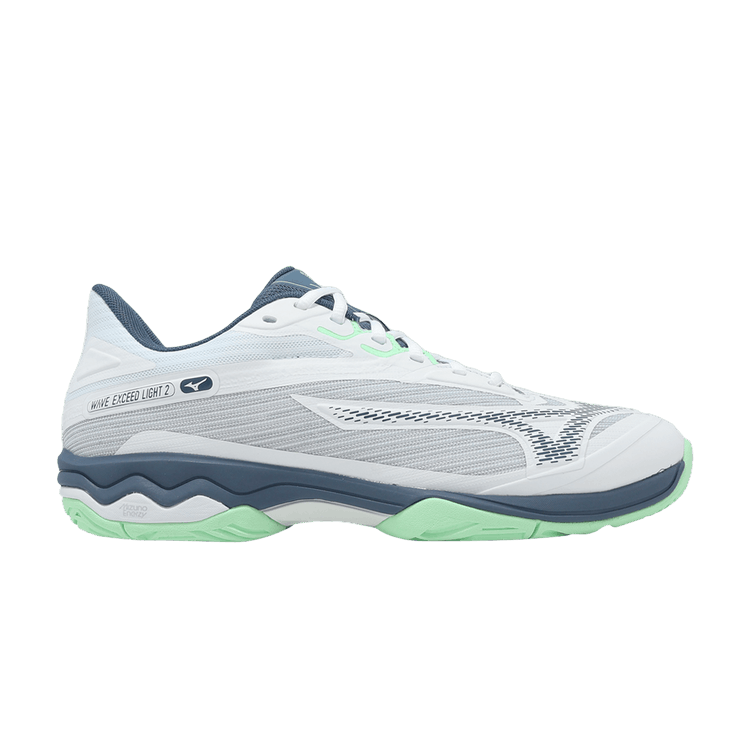 Mizuno Wave Exceed Light 2 AC 'White Vintage Indigo Mint' — White/Vintage Indigo/Neo Mint