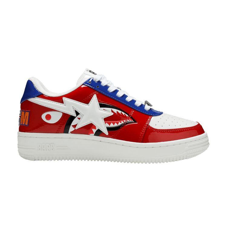 Bapesta Low M2 'Red Shark Face' — Red/White/Blue