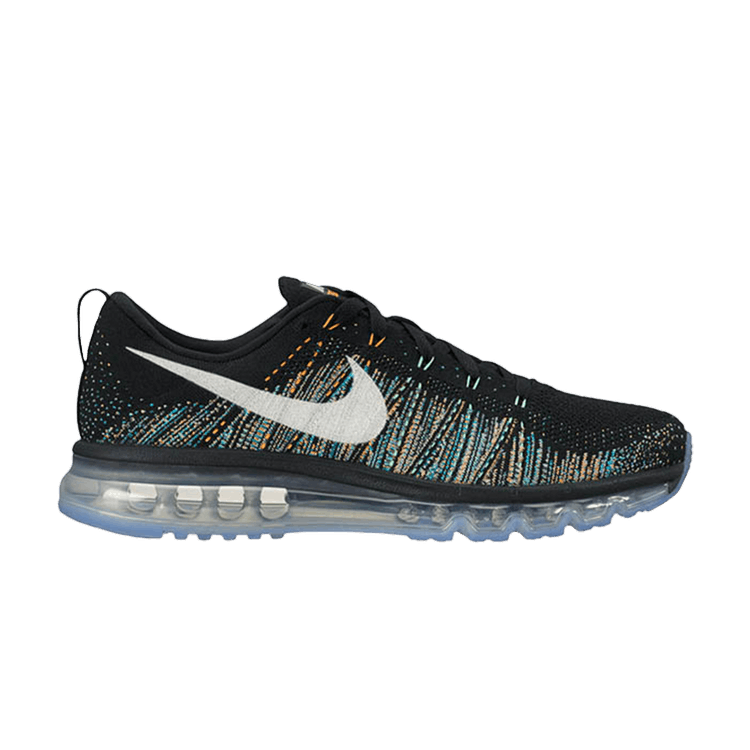 Nike Flyknit Air Max — Black/Summit White-Blue Glow-Bright Citrus-Green Glow