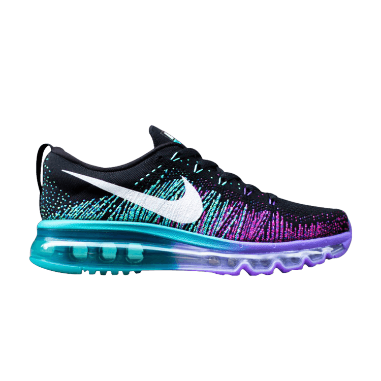 Nike Wmns Flyknit Air Max 'Black Purple Venom' — Black/White-Purple Venom-Tribe Green