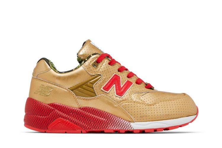 New Balance Hectic x Stussy x Undefeated x 580 'Gold Camo' — Gold/Red