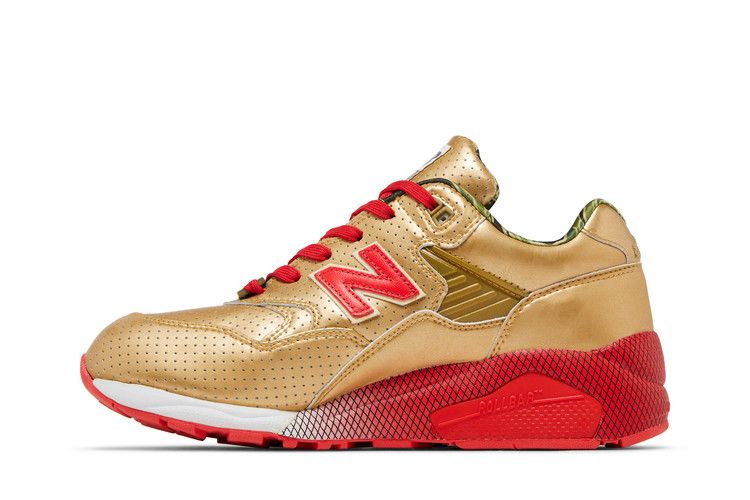 New Balance Hectic x Stussy x Undefeated x 580 'Gold Camo' — Gold/Red