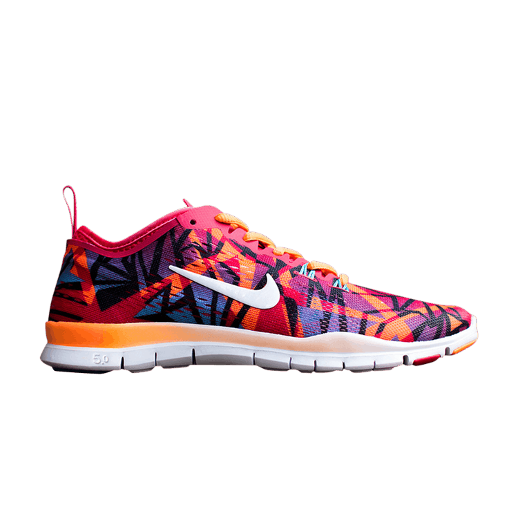 Nike Wmns Free 5.0 Trainer Fit 4 Print 'Geranium' — Crimson/White/Polarized Blue/Atomic Orange