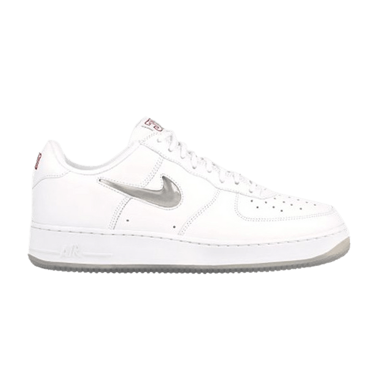 Nike Air Force 1 CL 'White Metallic Silver' — White/Metallic Silver/University Red