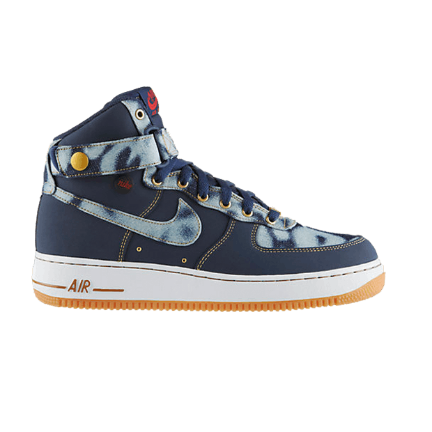 Nike Air Force 1 High 07 'Denim' — Midnight Navy/Gum Medium Brown/University Red/Midnight Navy