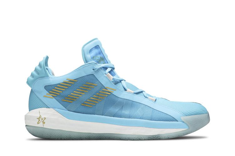 Adidas Dame 6 GCA 'Five Generals' — Bright Cyan/Gold Metallic/Sky Tint