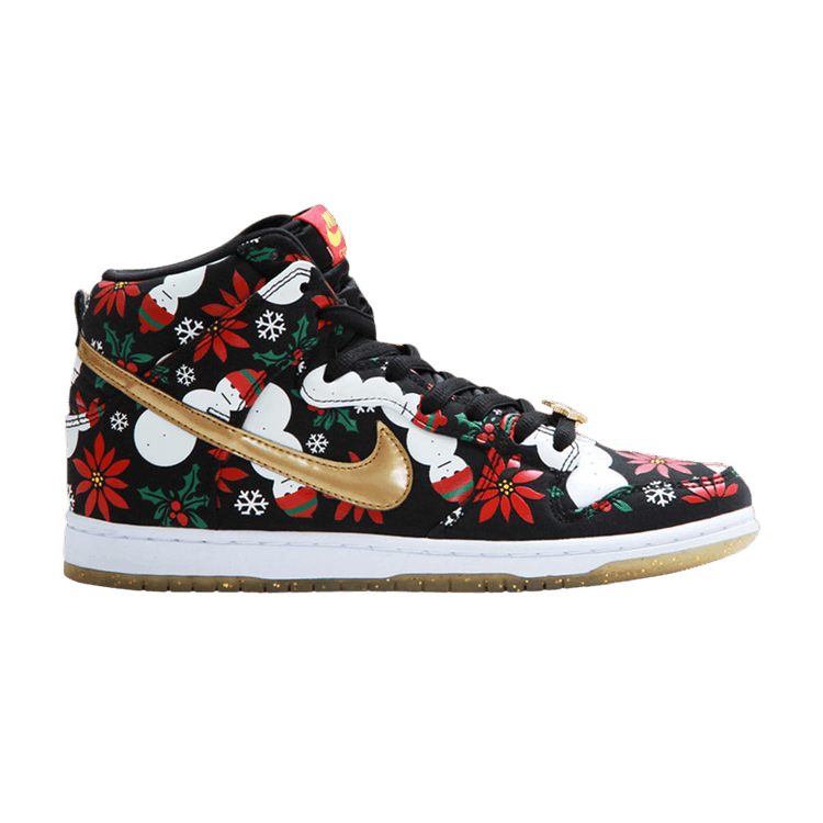 Concepts x Nike Dunk High SB Premium 'Ugly Christmas Sweater' Special Box — Black/Metallic Gold/University Red