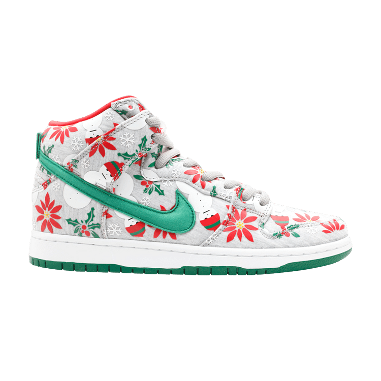 Concepts x Nike Dunk High Premium SB 'Ugly Christmas Sweater' Special Box — Grey Heather/Pine Green/University Red