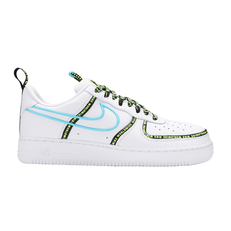 Nike Air Force 1 '07 Premium 'Worldwide Pack - Blue Fury' — White/White/Blue Fury/Black/Volt