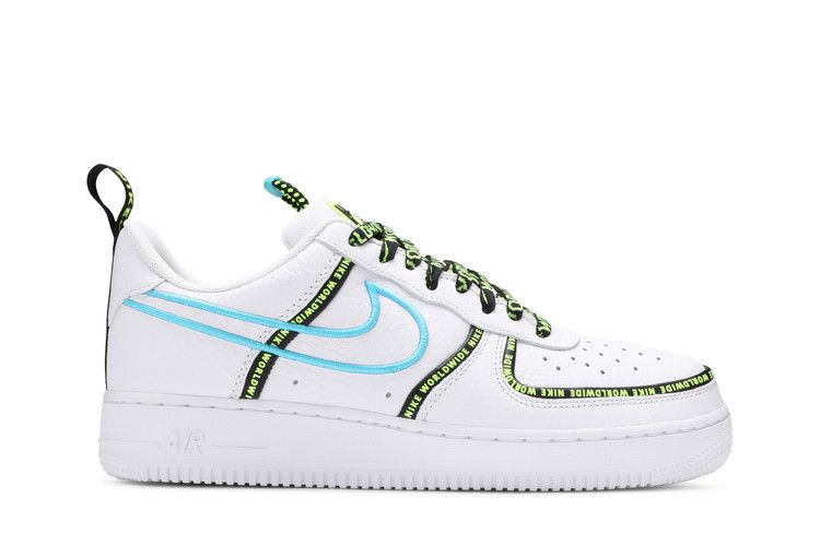 Nike Air Force 1 '07 Premium 'Worldwide Pack - Blue Fury' — White/White/Blue Fury/Black/Volt (2)