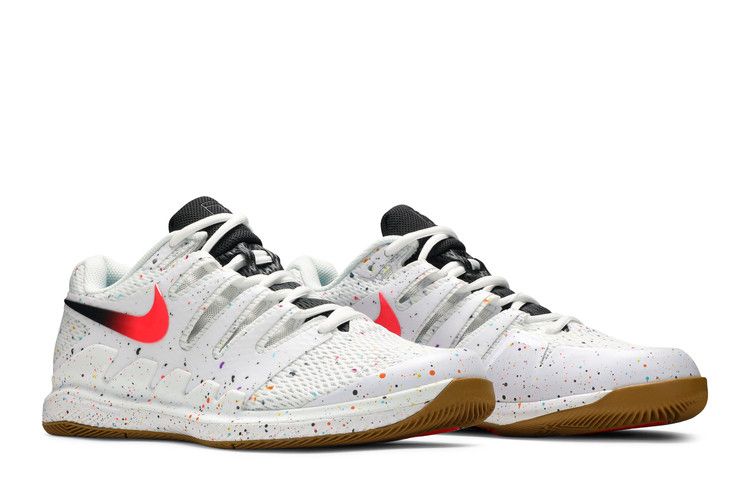Nike Court Air Zoom Vapor X HC 'Splatter Paint' — White/Oracle Aqua/Off Noir/Laser Crimson
