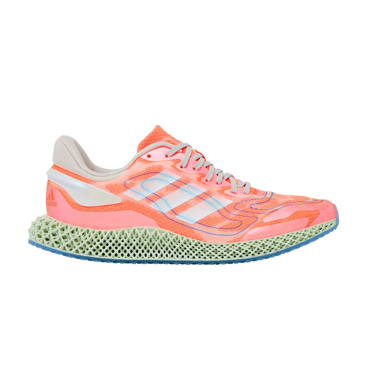 Adidas 4D Run 1.0 'Signal Coral' — Cloud White/Cloud White/Signal Coral
