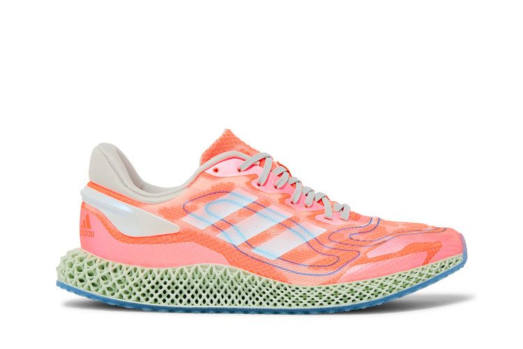 Adidas 4D Run 1.0 'Signal Coral' — Cloud White/Cloud White/Signal Coral