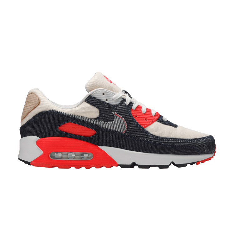 Denham x Nike Air Max 90 'Infrared' — Denim/Medium Denim/Infrared/Ecru
