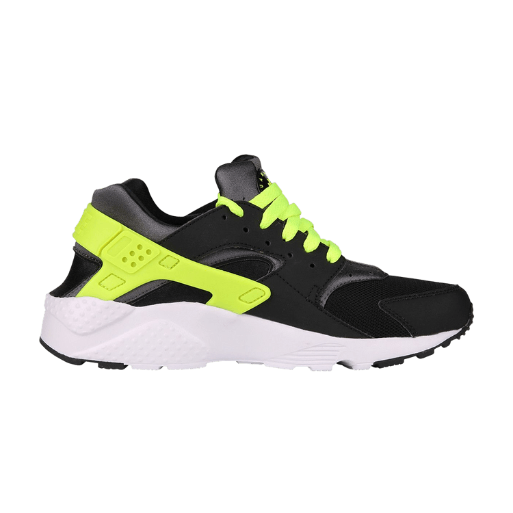 Nike Huarache Run GS — Black/Volt-Dark Grey-White