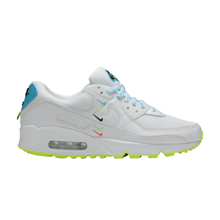 Nike Wmns Air Max 90 SE 'Worldwide Pack' — White/White/Blue Fury/Volt