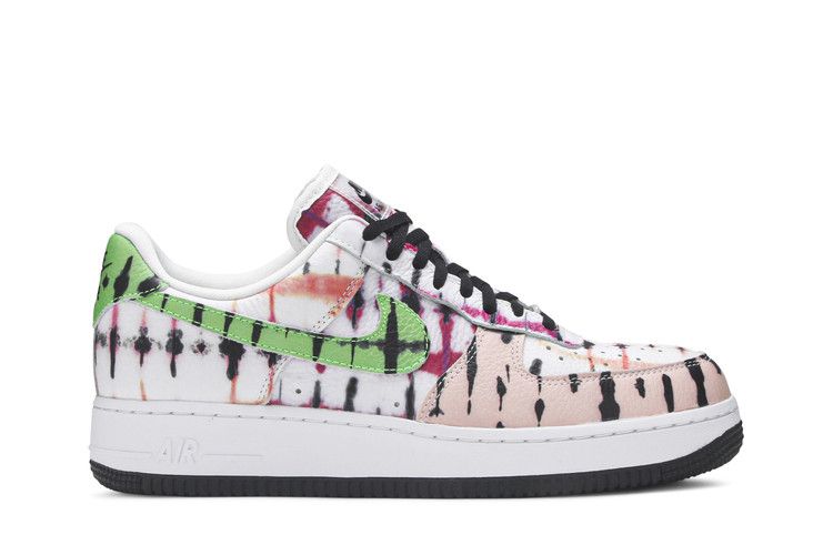 Nike Wmns Air Force 1 'Black Tie Dye' — White/Green Strike/Washed Coral/Black (2)