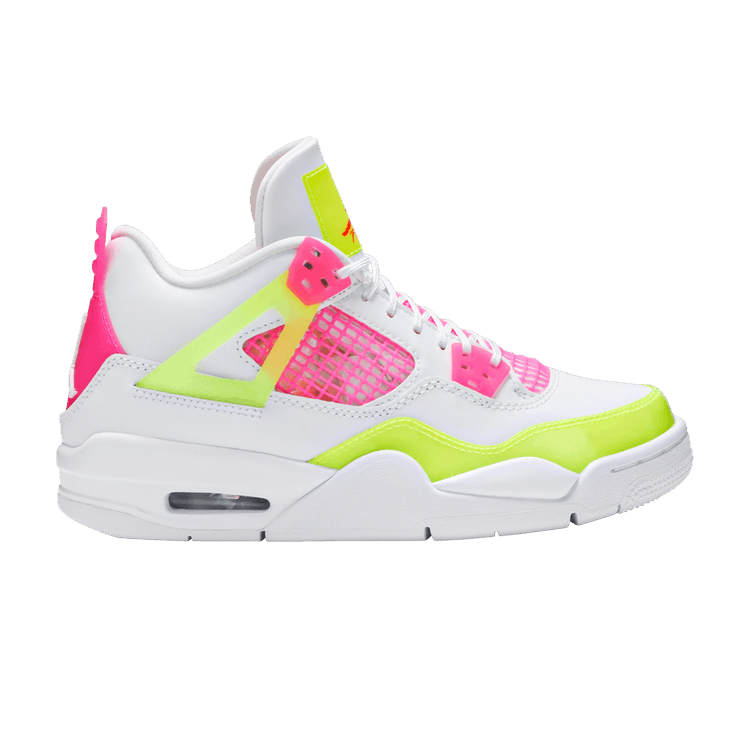 Air Jordan 4 Retro GS 'Lemon Venom' — White/Lemon Venom/Pink Blast