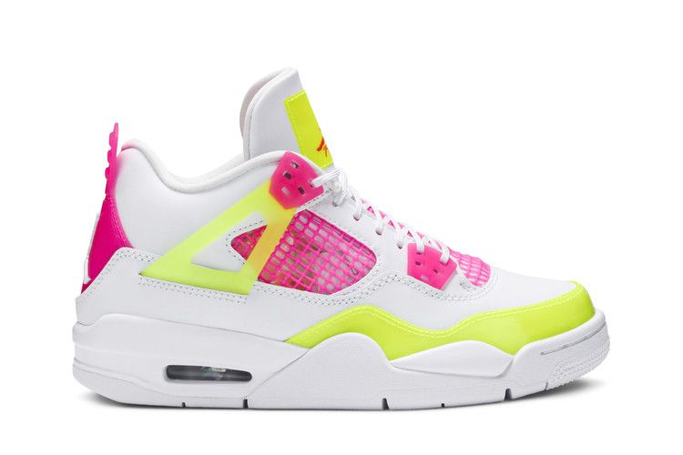 Air Jordan 4 Retro GS 'Lemon Venom' — White/Lemon Venom/Pink Blast