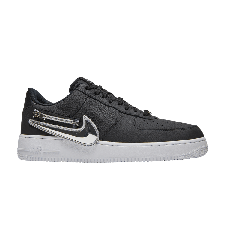 Nike Air Force 1 '07 Premium 'Silver Swoosh' — Black/Laser Crimson/White