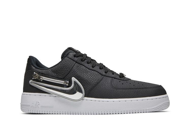 Nike Air Force 1 '07 Premium 'Silver Swoosh' — Black/Laser Crimson/White (2)