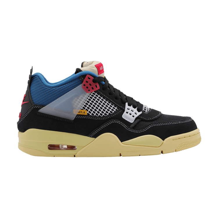 Union LA x Air Jordan 4 Retro 'Off Noir' — Off Noir/Brigade Blue/Dark Smoke Grey/Light Fusion Red