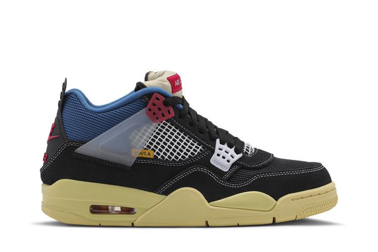 Union LA x Air Jordan 4 Retro 'Off Noir' — Off Noir/Brigade Blue/Dark Smoke Grey/Light Fusion Red
