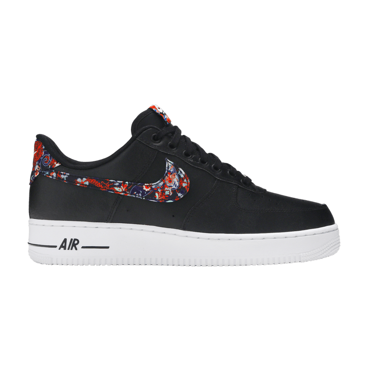 Nike Air Force 1 '07 'Floral' — Black/White/Game Royal/Multi-Color