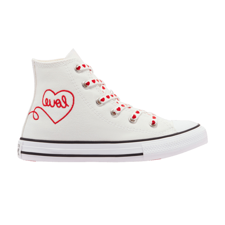 Converse Chuck Taylor All Star High GS 'Valentine's Day - White' — Vintage White/University Red