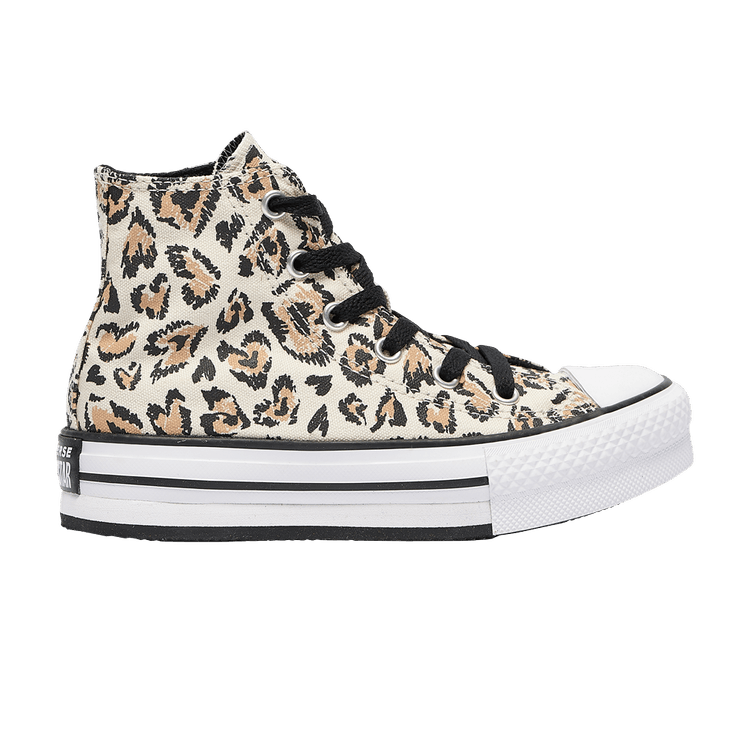 Converse Chuck Taylor All Star EVA Lift Platform High PS 'Leopard' — Driftwood/Black/White