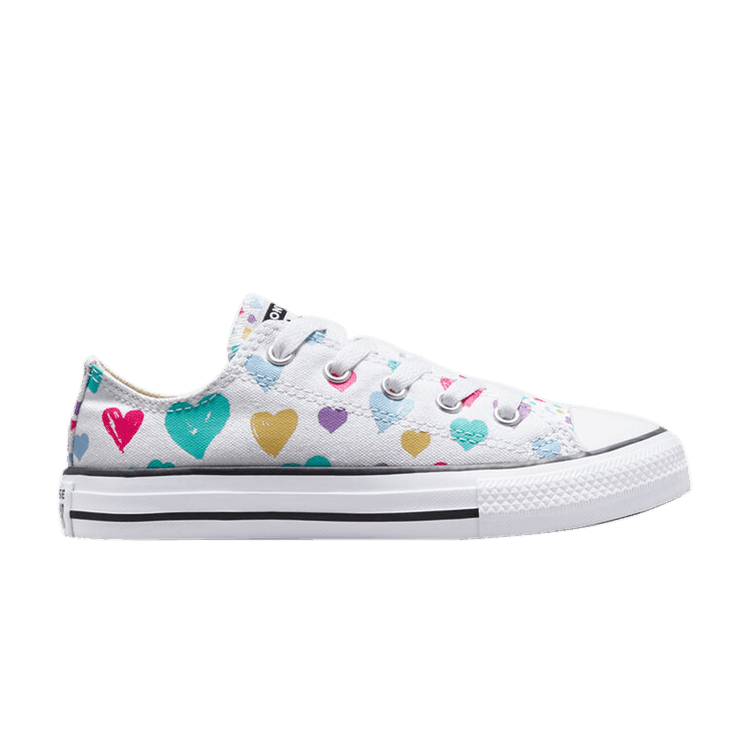 Converse Chuck Taylor All Star Low GS 'Hearts' — White/Natural Ivory/Storm Wind