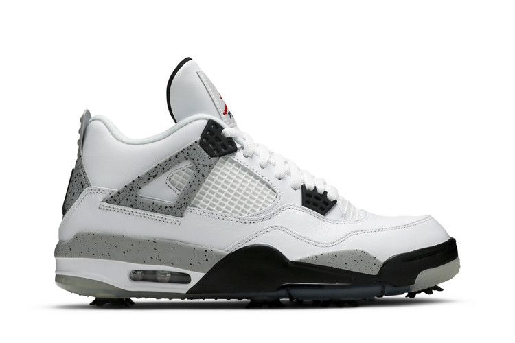 Air Jordan 4 Golf 'White Cement' — White/Tech Grey/Black/Fire Red