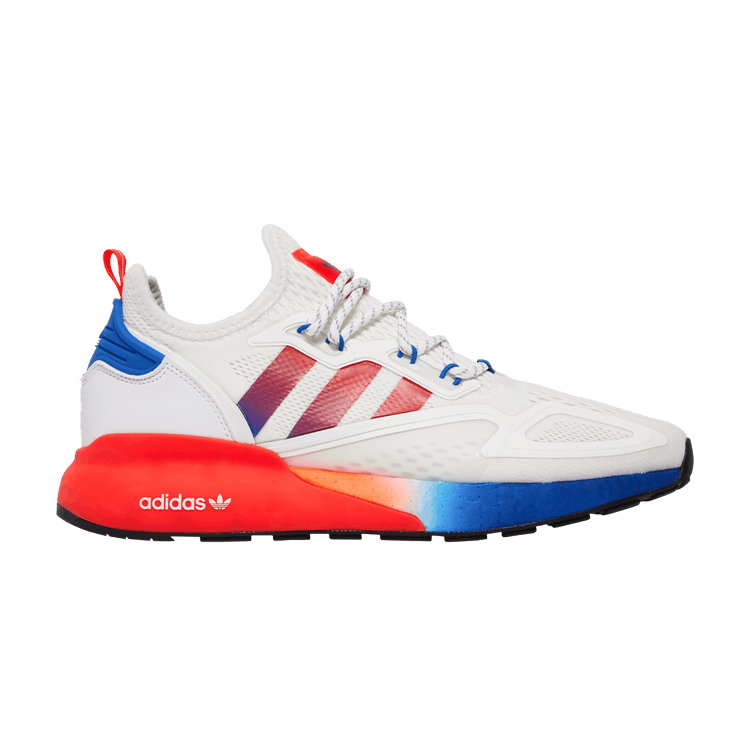 adidas ZX 2K Boost 'White Gradient' — Cloud White/Solar Red/Blue