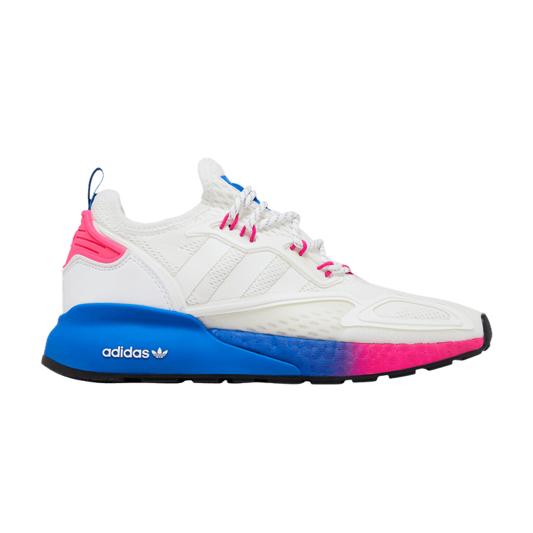 Adidas Wmns ZX 2K Boost 'White Pink Blue' — Cloud White/Cloud White/Shock Pink