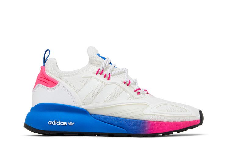 Adidas Wmns ZX 2K Boost 'White Pink Blue' — Cloud White/Cloud White/Shock Pink
