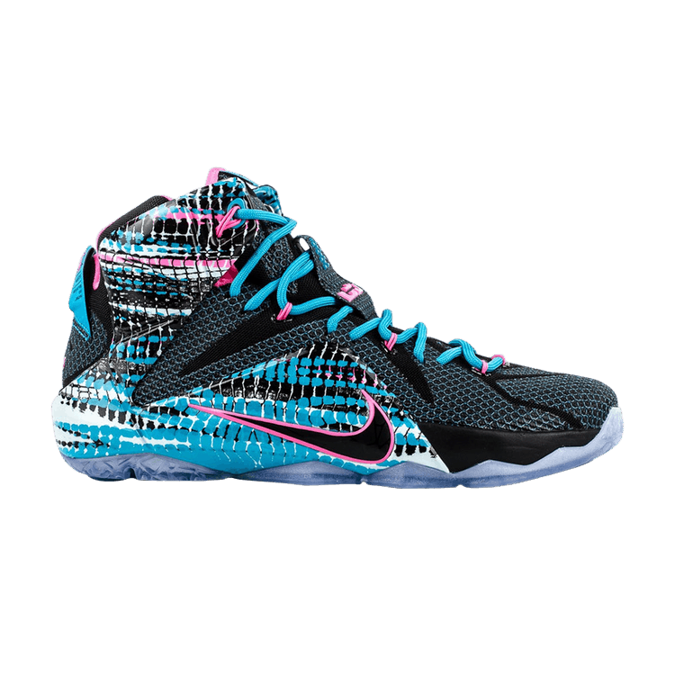 Nike LeBron 12 '23 Chromosomes' — Black/Pink Pow/Blue Lagoon/Black