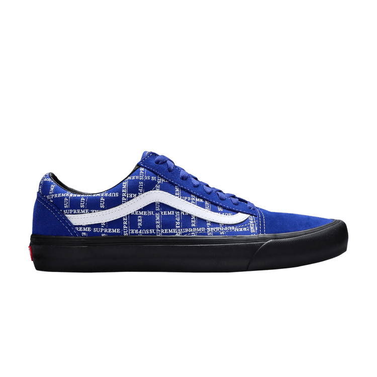 Supreme x Vans Old Skool Pro 'Logo Pattern - Royal' — Royal/Black
